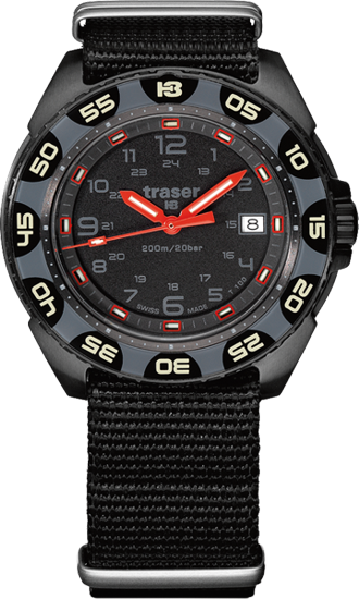 taktyczny zegarek traser P49 Red Alert T100 na pasku tekstylnym