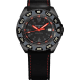 taktyczny czarny zegarek traser P49 Red Alert T100 na czarnym gumowym pasku