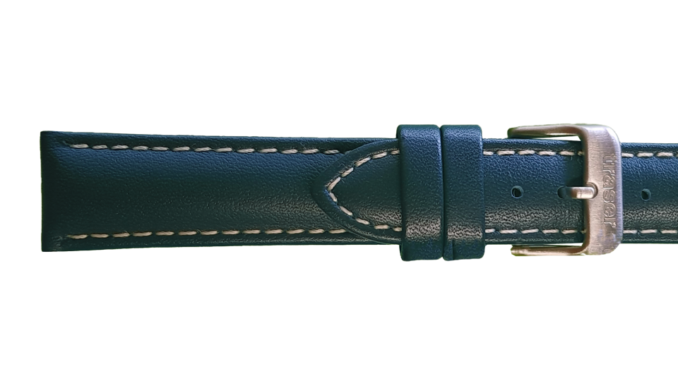 granatowy pasek skórzany z białym przeszyciem do zegarka P59 Essential marki traser