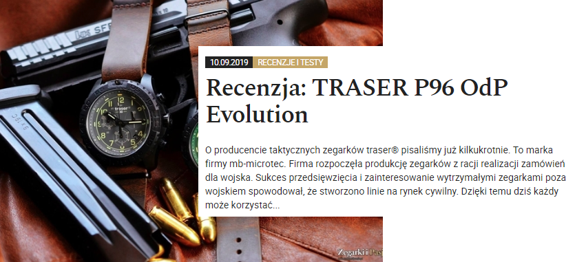 taktyczne zegarki traser P96 Evolution oraz pistolet