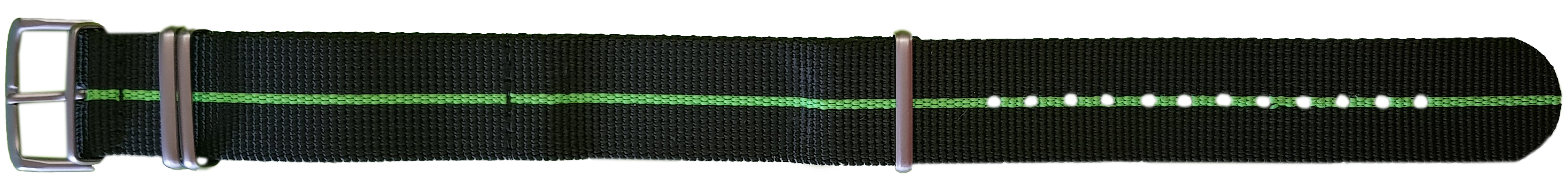 107418 traser® 22mm Textile Strap Black/Green