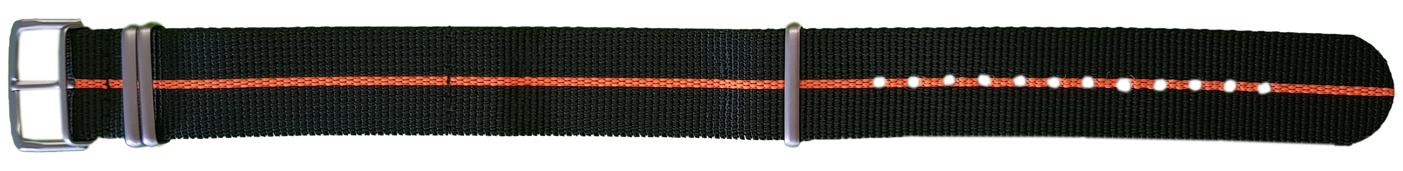 107419 traser® 22mm Textile Strap Black/Orange